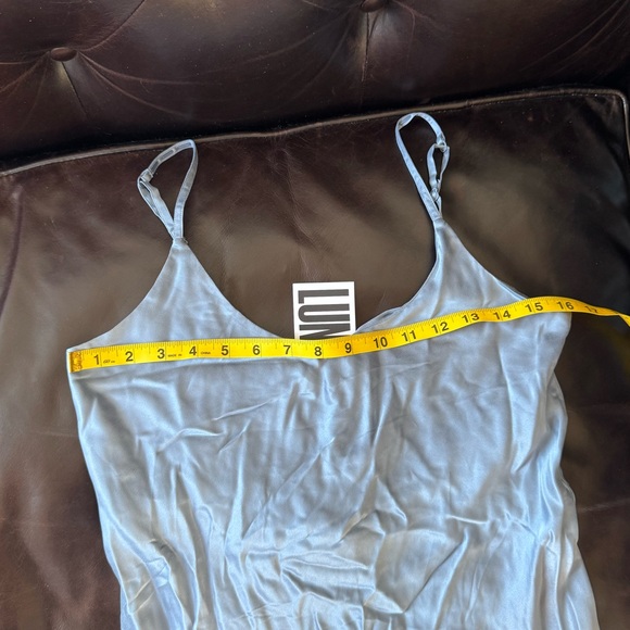 LUNYA BNWT Washable Silk Bias Slip Dress in Pastoral Blue Size XS - Picture 6 of 6